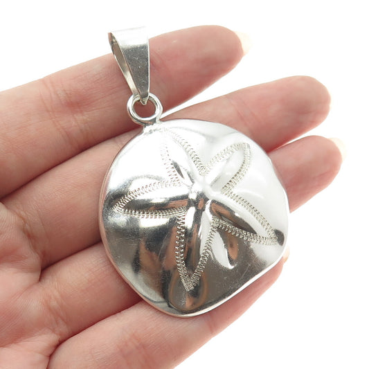 ATI 925 Sterling Silver Vintage Mexico Sand Dollar Modernist Pendant