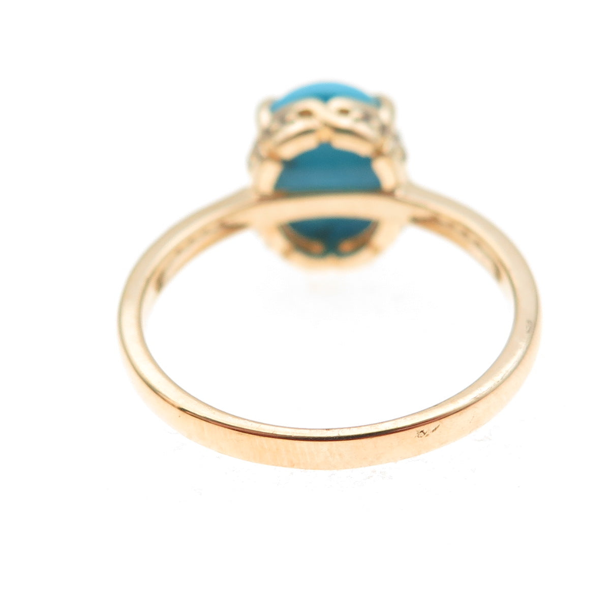 Tehya Oyama 925 Sterling Silver Gold Plated Real Turquoise Ring Size 8