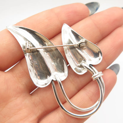 925 Sterling Silver Vintage Mexico Maricela Ysidro Garcia Leaf Pin Brooch