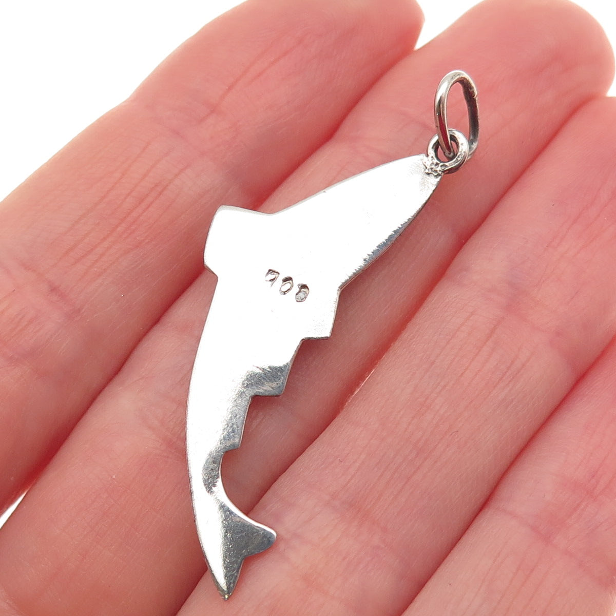 900 Silver Vintage Koi Fish Oxidized Charm Pendant