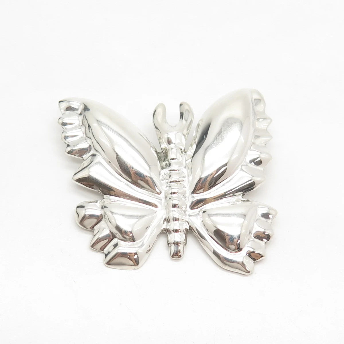 925 Sterling Silver Vintage Mexico Butterfly Hollow Pin Brooch
