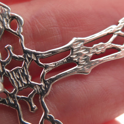 925 Sterling Silver Vintage Fleur de Lis Cross Slide Charm Pendant