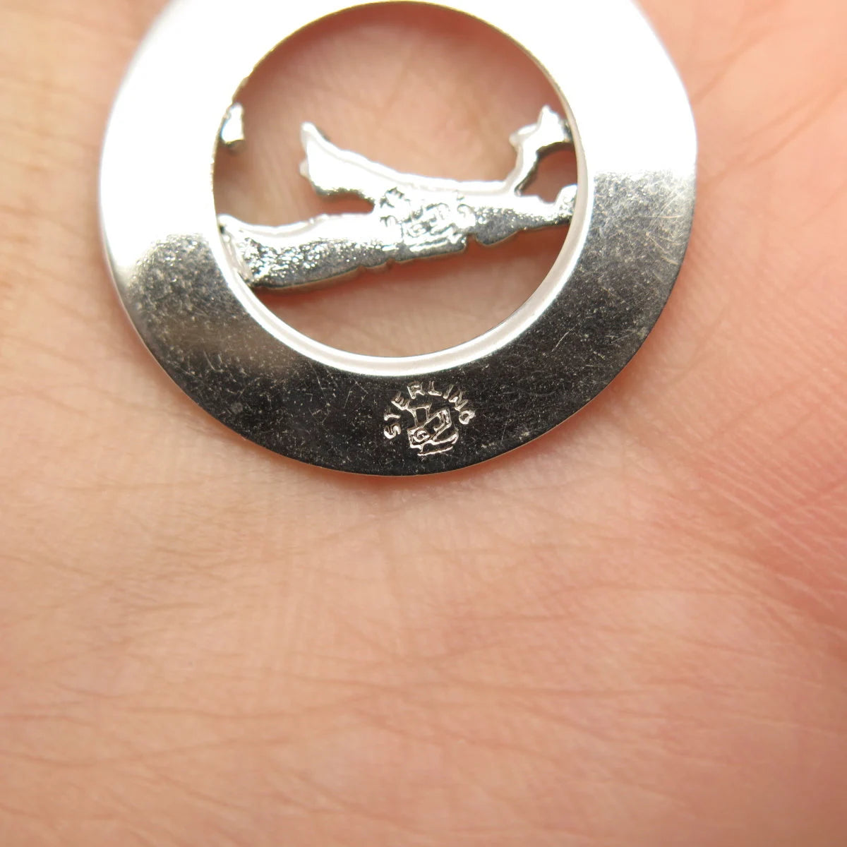 925 Sterling Silver Vintage "Bermuda" Map Charm Pendant