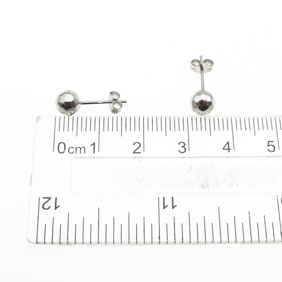 925 Sterling Silver Hammered Ball Stud Earrings