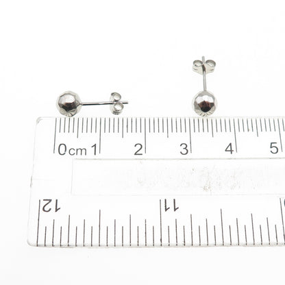 925 Sterling Silver Hammered Ball Stud Earrings