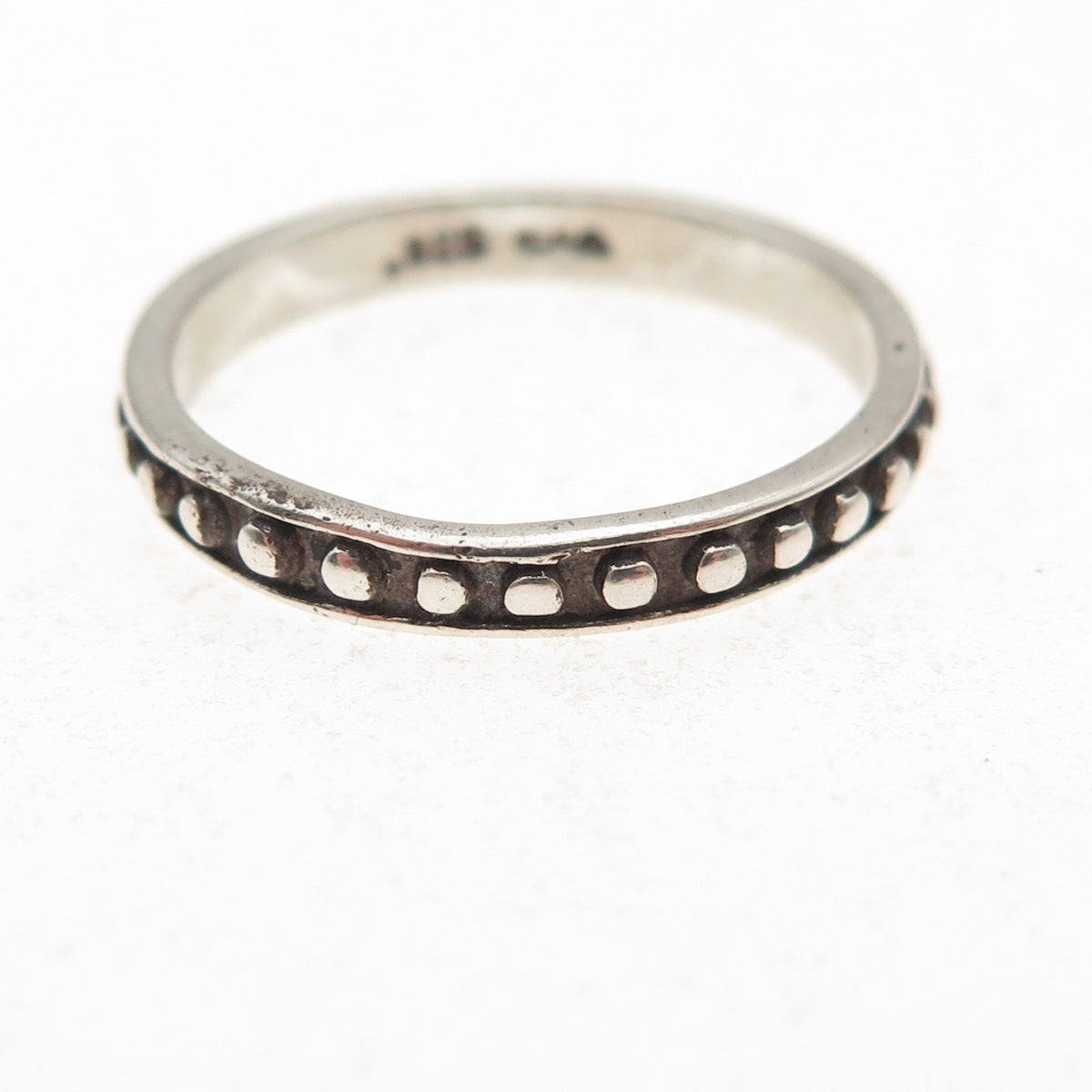 Chateau D’Argent 925 Sterling Silver Vintage Dotted Oxidized Band Ring Size 7.25
