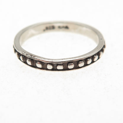 Chateau D’Argent 925 Sterling Silver Vintage Dotted Oxidized Band Ring Size 7.25