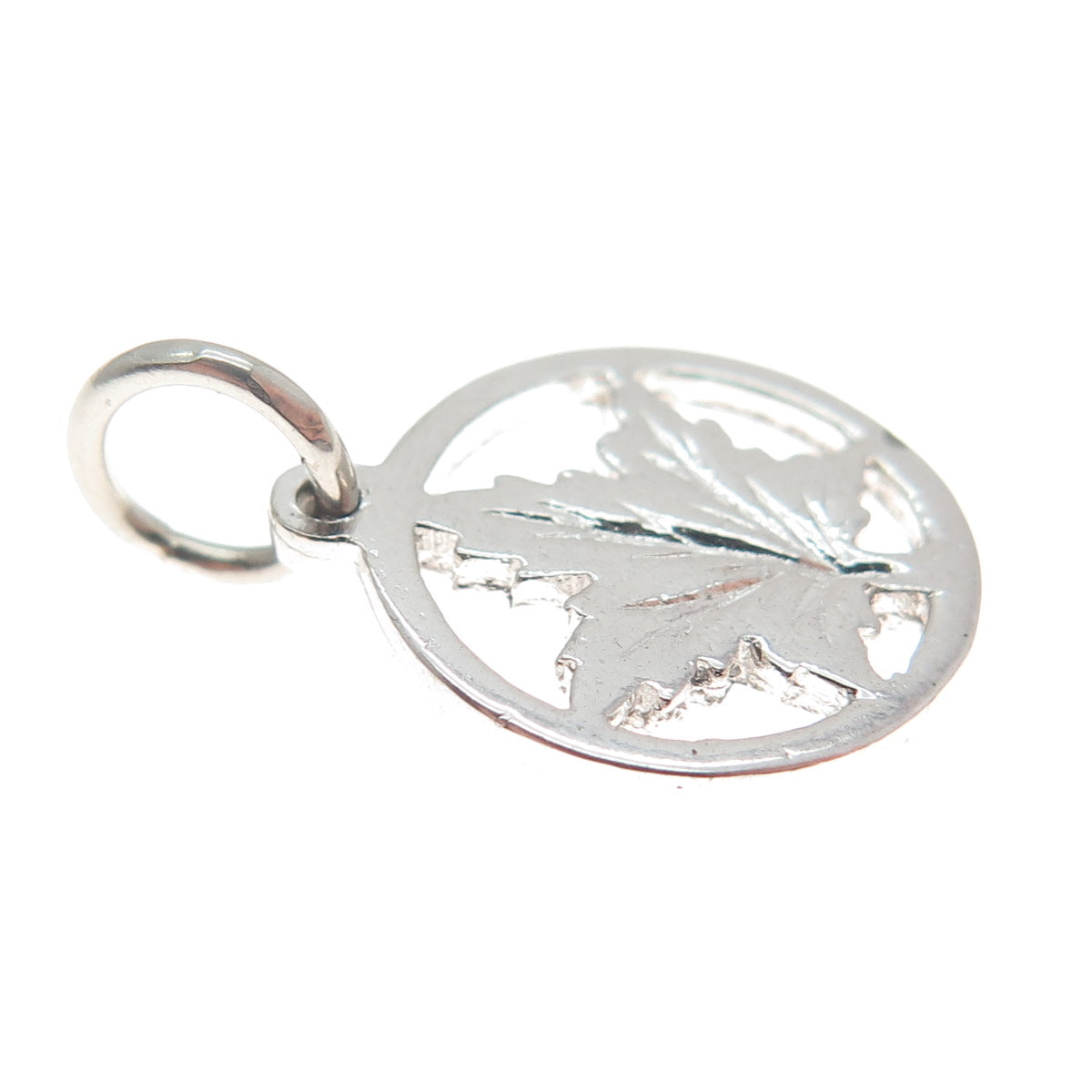 925 Sterling Silver Vintage Maple Leaf Minimalist Charm Pendant