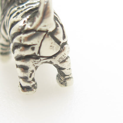 925 Sterling Silver Vintage Sharpei Dog Minimalist 3D Charm Pendant
