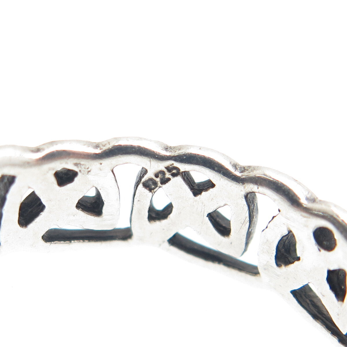 925 Sterling Silver Vintage Celtic Knot Oxidized Band Ring Size 10.5