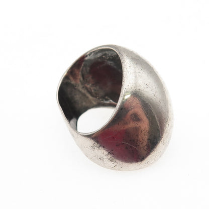 925 Sterling Silver Vintage Modernist Dome Oxidized Ring Size 5