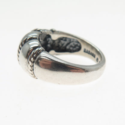 KABANA 925 Sterling Silver Vintage Modernist Ribbed Dome Ring Size 6