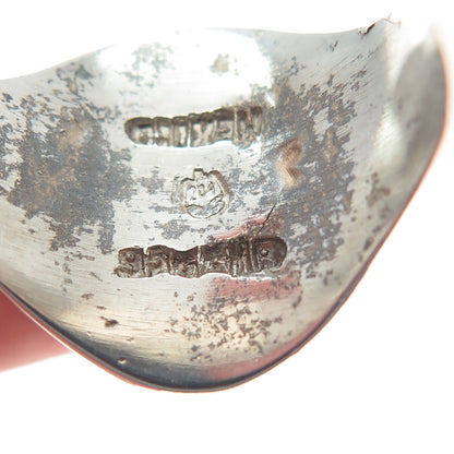 925 Sterling Silver Vintage Mexico Faux Turquoise Tribal Ring Size 12.25