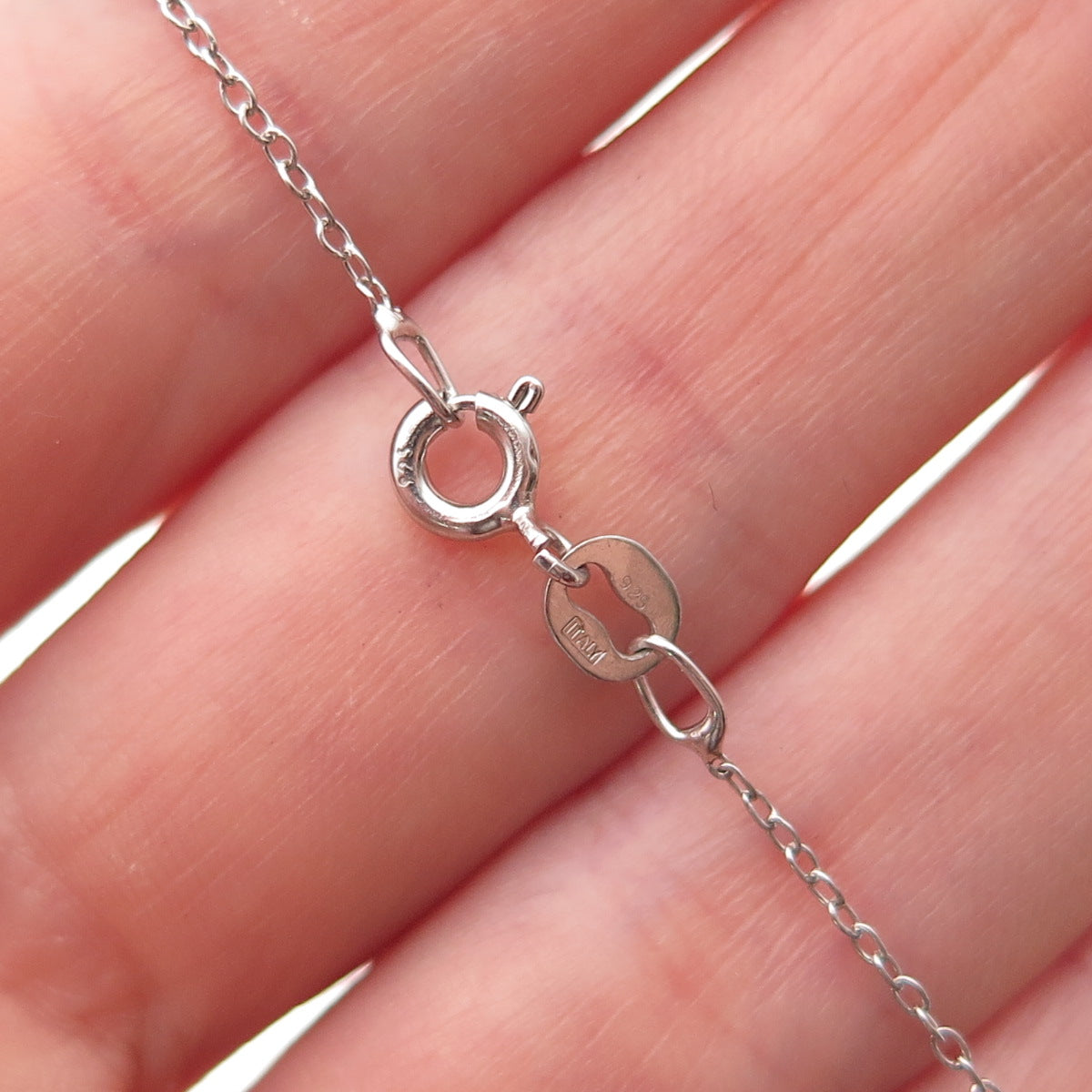 925 Sterling Silver Lab-Created Ruby & Real White Topaz Cable Chain Necklace 18"