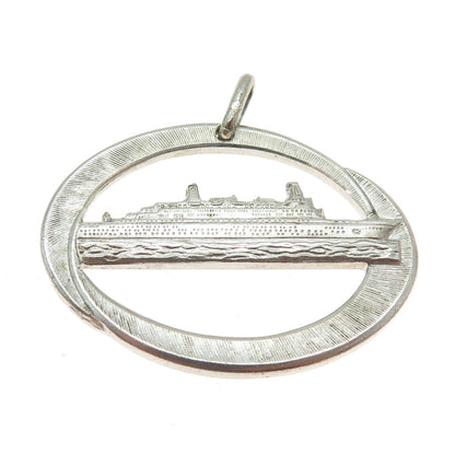 925 Sterling Silver Vintage SS Doric Cruise Ship Liner Home Lines Pendant