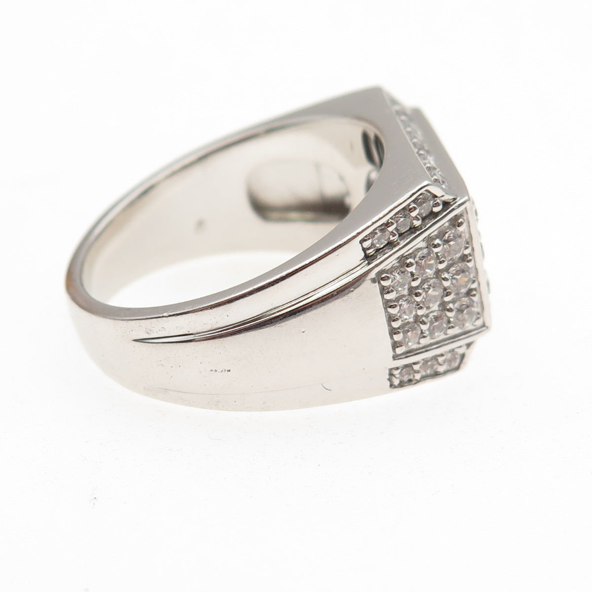 925 Sterling Silver Round-Cut C Z Sparkle Ring Size 10.25