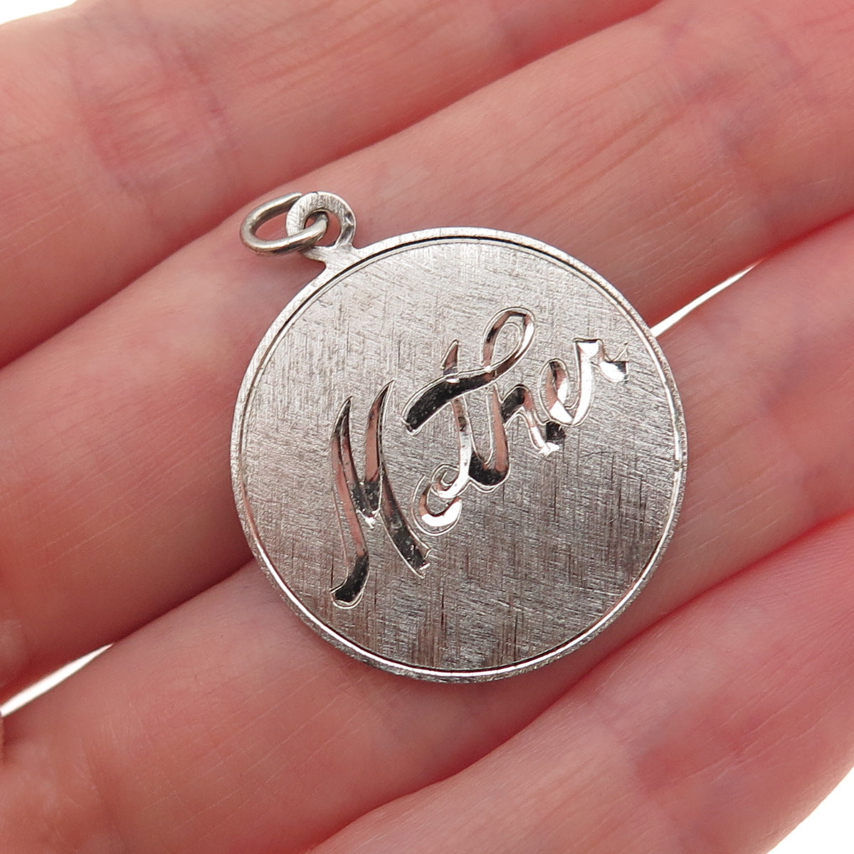 Griffith & Sons 925 Sterling Silver Vintage Engraved Mother Charm Pendant