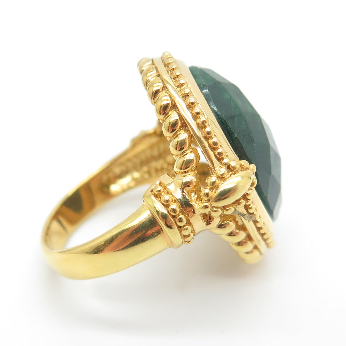 CHAPAL ZENRAY Sterling Silver Gold Plated Vintage Ruby Zoisite Ring Size 5.75