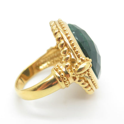 CHAPAL ZENRAY Sterling Silver Gold Plated Vintage Ruby Zoisite Ring Size 5.75