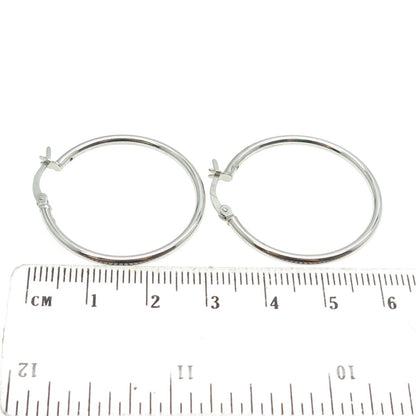 925 Sterling Silver Tube Hoop Earrings