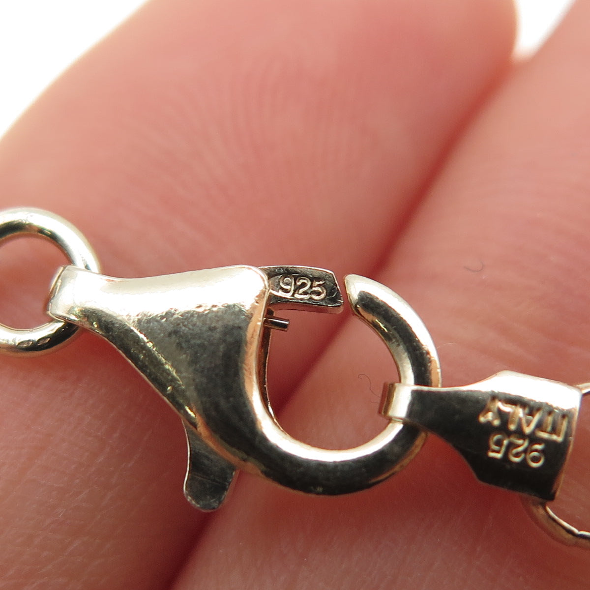 KARIZIA Sterling Silver Gold Plated Vintage Italy Modernist Chain Necklace 24"