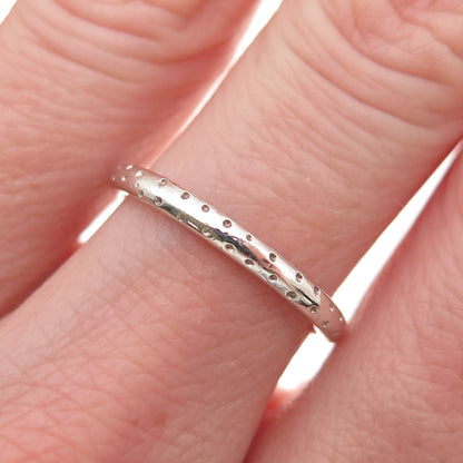 Estelle 925 Sterling Silver Vintage Dotted Stackable Band Ring Size 7