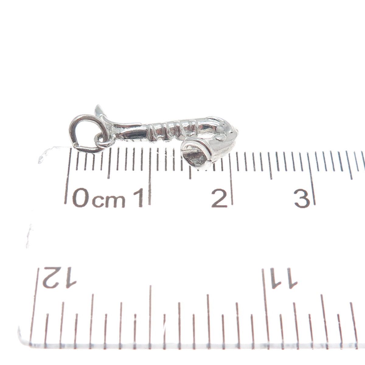 925 Sterling Silver Vintage Saxophone Minimalist 3D Charm Pendant