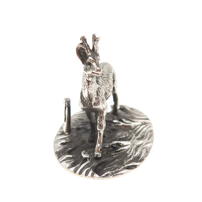 Francesco Caputo 800 Silver Vintage Italy Deer Place Card Holder
