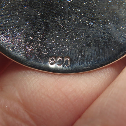 800 Silver Vintage Floral Leaf Pin Brooch