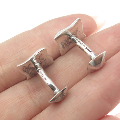 ANGELA CUMMINGS 925 Sterling Silver Vintage 1985 Modernist Cufflinks