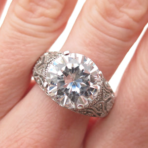 925 Sterling Silver Round-Cut C Z Promise Ring Size 10.25