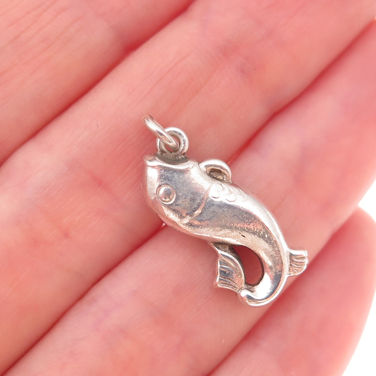 Georg Jensen 925 Sterling Silver Vintage Denmark Fish Charm Pendant