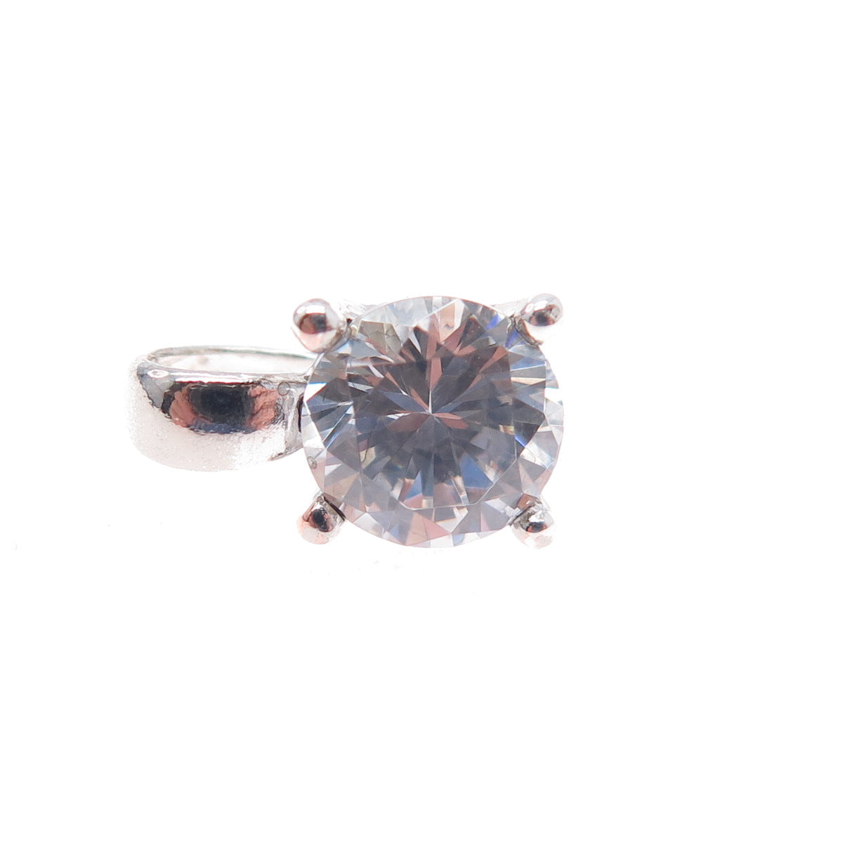 925 Sterling Silver Round-Cut C Z Mini Charm Pendant