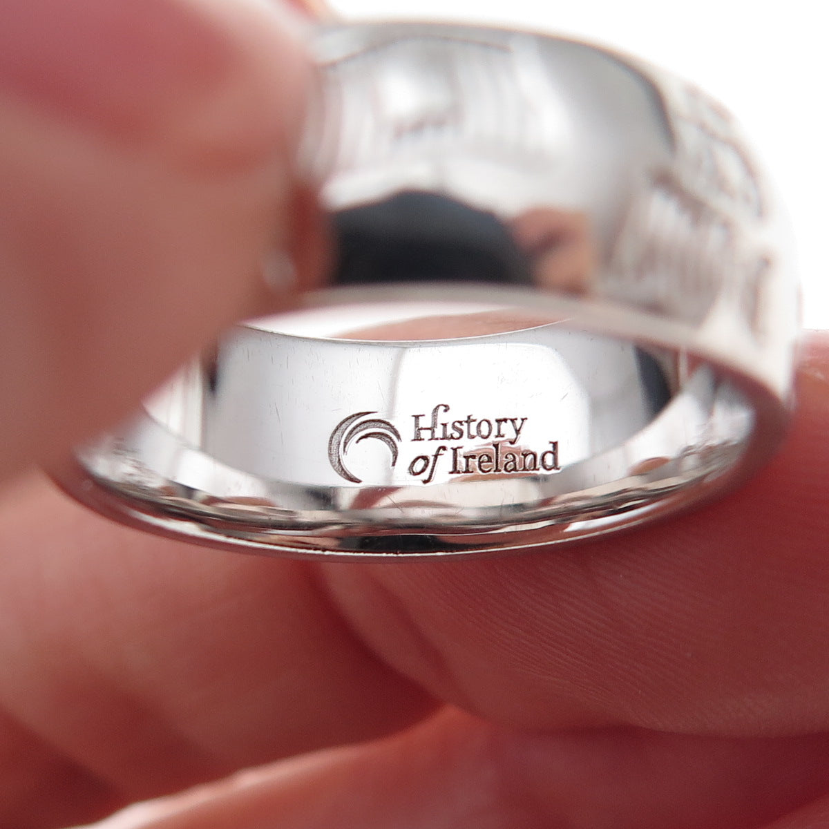 Solvar 925 Sterling Silver History of Ireland Band Ring Size 7.5