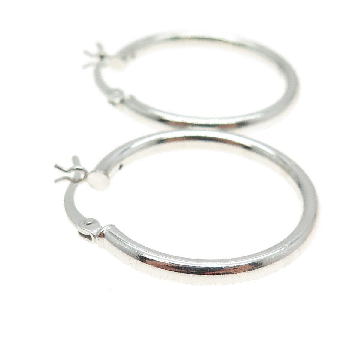 925 Sterling Silver Tube Hoop Earrings