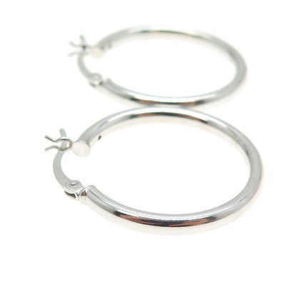 925 Sterling Silver Tube Hoop Earrings
