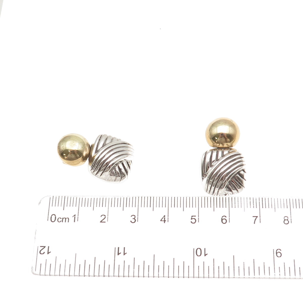 Vaubel 925 Sterling Silver 2-Tone Vintage 1999 Modernist Dangle Earrings