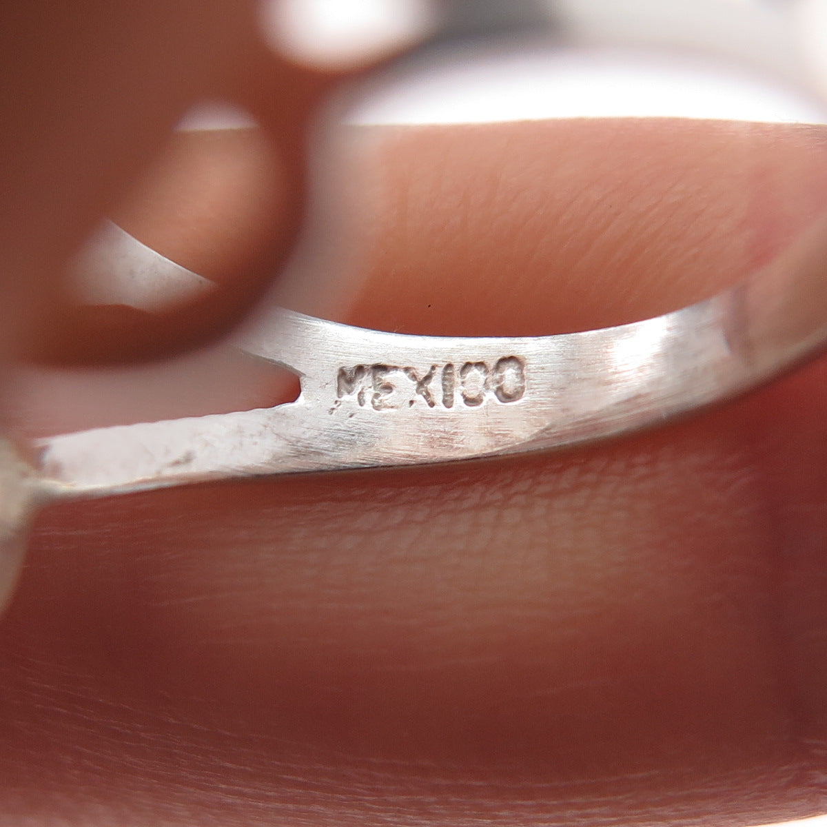 925 Sterling Silver Vintage Mexico Modernist Flower Ring Size 7.25