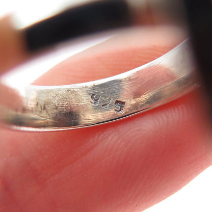 925 Sterling Silver Vintage Real MOP Carved Athena Goddess Cameo Ring Size 5