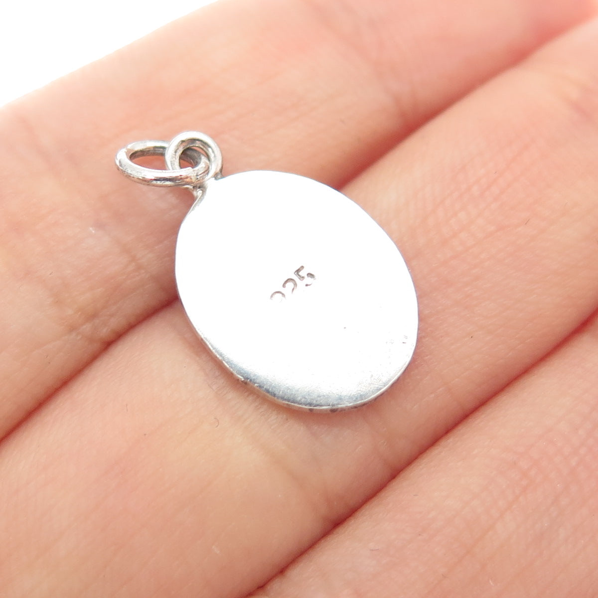 925 Sterling Silver Vintage Enamel Cartoon Character Toddler Minimalist Pendant