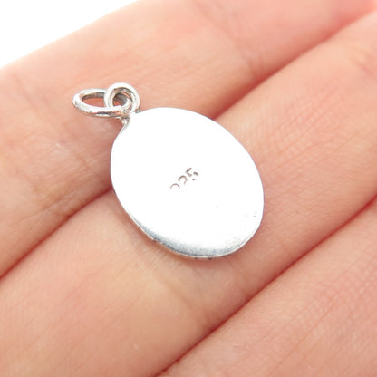 925 Sterling Silver Vintage Enamel Cartoon Character Toddler Minimalist Pendant