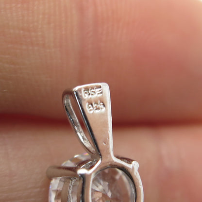 925 Sterling Silver Round-Cut Shaped C Z Minimalist Pendant