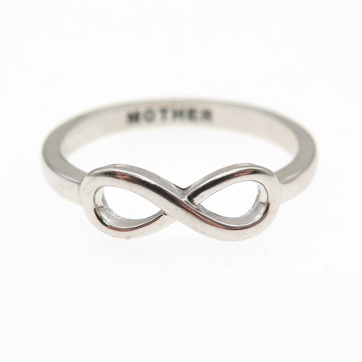 925 Sterling Silver Vintage Mother Infinity Ring Size 8