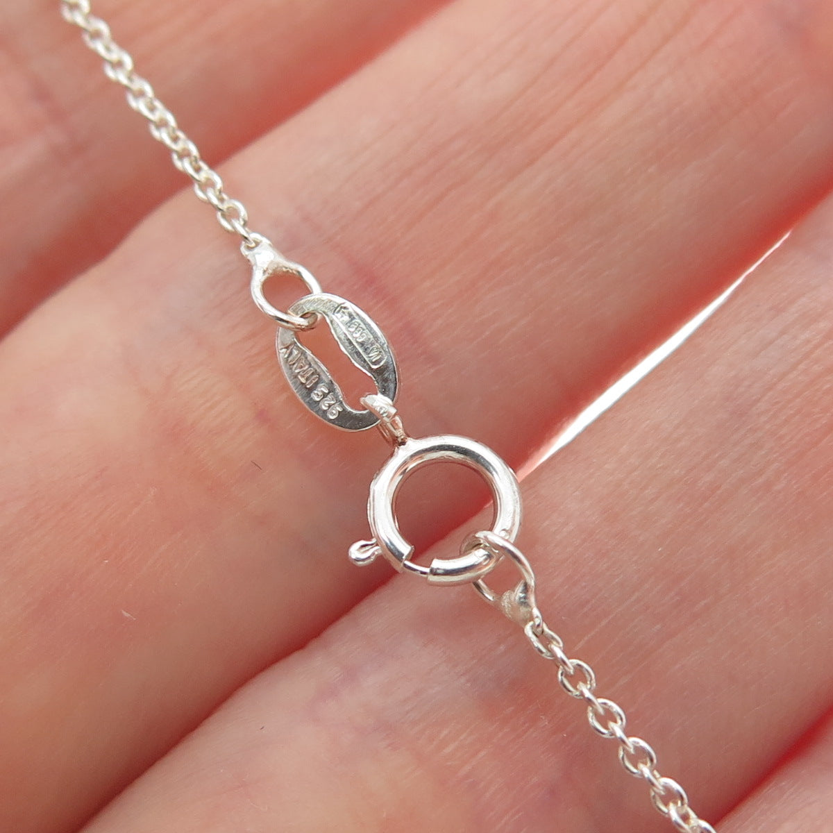 925 Sterling Silver Italy Modernist Spiral Cable Chain Necklace 18"