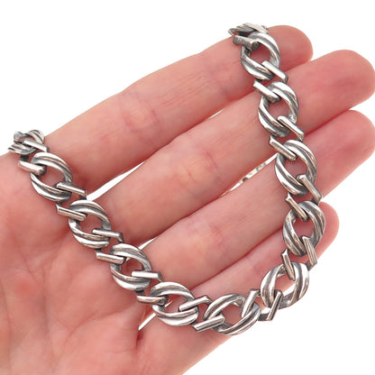 925 Sterling Silver Vintage Italy Diamond-Cable Chain Necklace 16"