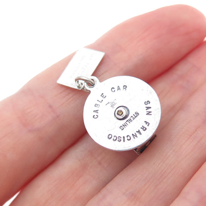 BELL TRADING POST 925 Sterling Silver Vintage SF Cable Car Mini 3D Charm Pendant