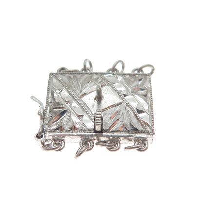 925 Sterling Silver Antique Engraved Lock Clasp for Bracelet / Necklace