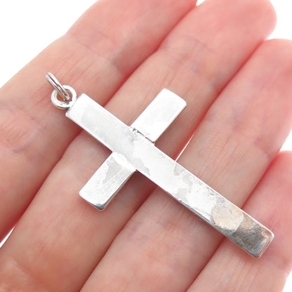 925 Sterling Silver Vintage Ornate Cross Oxidized Charm Pendant