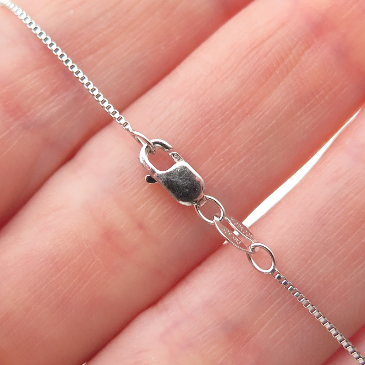 DSMK 925 Sterling Silver Real Tanzanite & Black Spinel Box Chain Necklace 18"