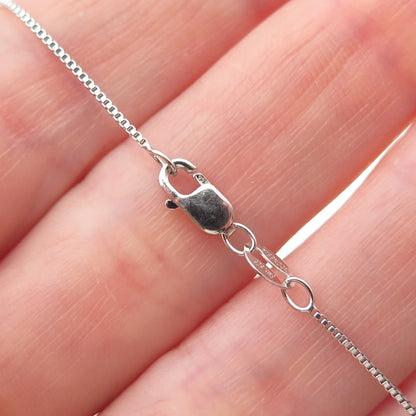 DSMK 925 Sterling Silver Real Tanzanite & Black Spinel Box Chain Necklace 18"